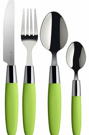 626423 Fondant 16-Piece Stainless Steel Cutlery Giftbox Set, Lime Green