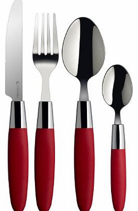 Viners 628423 Fondant 16-Piece Stainless Steel Cutlery Giftbox Set, Red