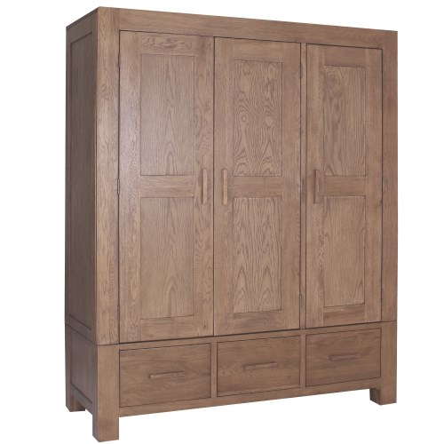 Vineyard Oak Triple Wardrobe