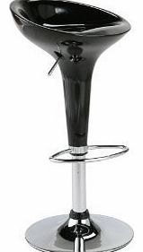 Vinsani 2 x BOMBO BLACK AND CHROME BREAKFAST BAR STOOLS
