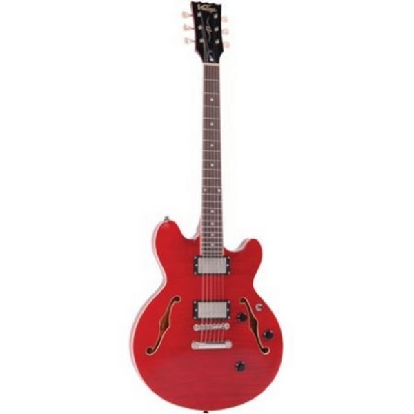 Vintage Advance AV3H Electric Guitar Cherry Red Flame Maple