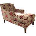 Chaise Longue - Warwick Meribelle Linen Willow - Light leg stain