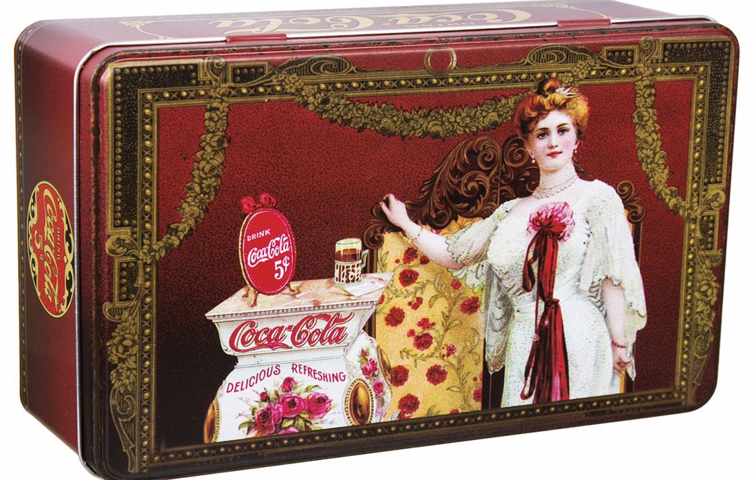 Red Coca-Cola Rectangle Hinged Tin