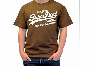 Vintage Superdad Fathers Chocolate Brown T-Shirt