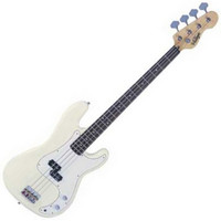 Vintage V4 Bass Guitar In Vintage White