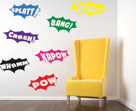 Vinyl Concept - Batman Wall Stickers, Decals, Pow, Bang, Crash, Splatt, Batman, Removable, Easy To Remove, Kids Wall Stickers, Art Mural, Art Decor, Sticker Diy Deco : Mixed As Pictured -- Small