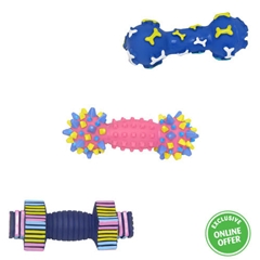 Vinyl Dumbell Squeaky Toy for Dogs by Vinyl Linyl