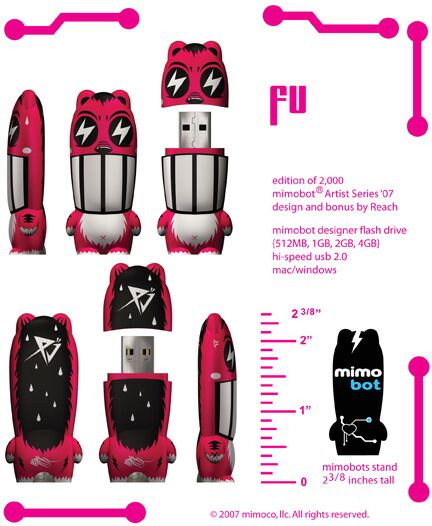 Vinyl Toys Mimobot Artist Series - 1GB USB Flash Drive - Fu