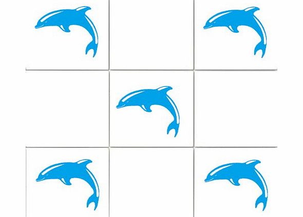 Vinylworld Dolphins Bathroom Tile Sticker Set x36 stickers (OLYMPIC BLUE)