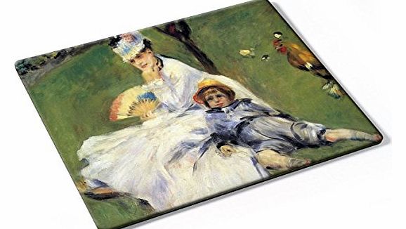 Virano Renoir - Camille Monet And Her Son Jean In The Garden Of Argenteuil, Designer Mouse - Strong Anti-Slip Base For Optimum Support - Compatible With All Mouse Types (Ball, Optical, Laser)