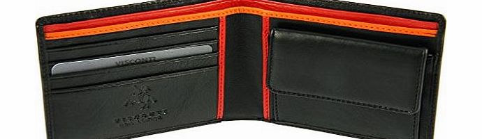 Visconti Bond Collection Mens Gents Leather Wallet For Credit Cards, Banknotes amp; Coins