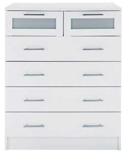 4 Wide 2 Narrow Drawer Chest - White