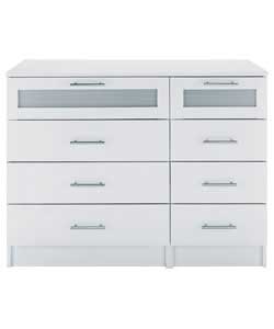 vision 4 Wide 4 Narrow Drawer Chest - White