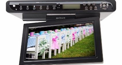 Visua VSKTV102 Under Cabinet Flip down Kitchen TV with DVD (Matt Black)