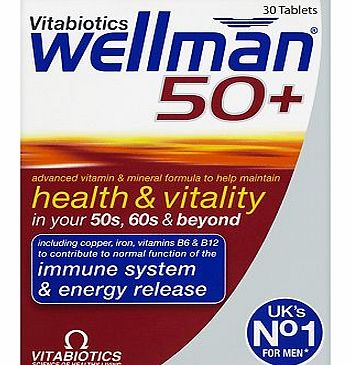 Vitabiotics Wellman 50  30 One-a-Day Tablets