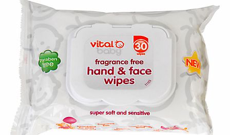 Vital Baby Fragrance Free Hand and Face Wipes,