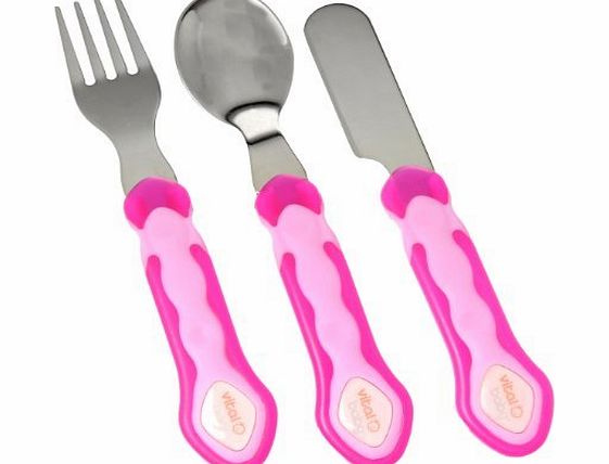 Vital Baby Stainless Steel Cutlery Set (Pink)