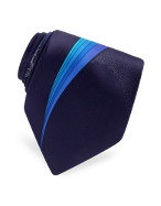 Dark Blue Paisley Design Printed Silk Tie