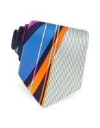 Vitaliano Pancaldi Handmade Graphic Printed Silk Tie