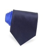 Vitaliano Pancaldi Handmade Two-tone Blue Printed Silk Tie