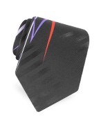 Leaf-like Ribbons Printed Silk Tie
