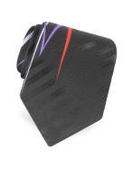 Vitaliano Pancaldi Leaf-like Ribbons Printed Silk Tie