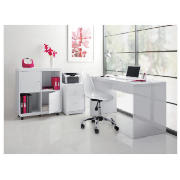 Viva High Gloss Office Desk, White