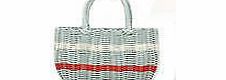 New Retro Vtg 1940s 50s style Plastic woven Beach Picnic Shopping Basket Bag