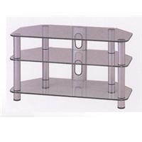 Vivanco Hamilex Verita Collection EV-6408 Glass and Aluminium TV Unit withCable Management (Castor Option)