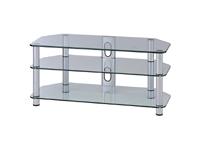 Vivanco Hamilex Verita Collection EV 6410 Glass and Aluminium TV Unit with Cable Management ( Castor Option