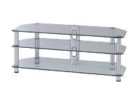 Vivanco Hamilex Verita Collection EV 6412 Glass and Aluminium TV Unit withCable Management ( Castor Option )