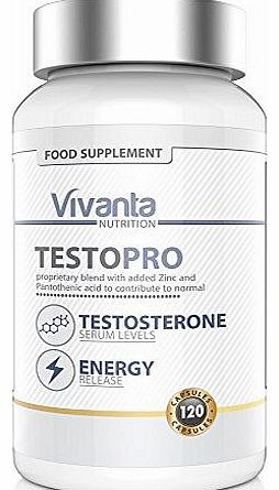 TestoPro: Testosterone Booster - Serum Testosterone & Energy Levels (120 Capsules)