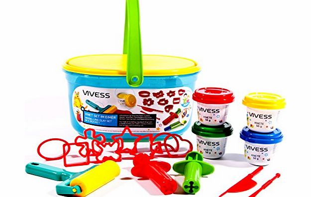 Vivess Childrens Clay Modelling Dough Play Set - Tool amp; Accessory Box