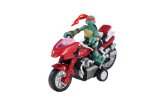 Teenage Mutant Ninja Turtles The Movie Mini Mutants Vehicle and Figure - Mini Moto-Cycle w/Stunt Ramp - Raphael
