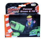 Vivid ROARY THE RACING CAR DIE CAST: FARMER GREEN & FB FIGURINE