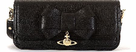 Vivienne Westwood Bow Leather Black Clutch Bag
