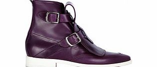 Vivienne Westwood Burgundy leather buckled boots