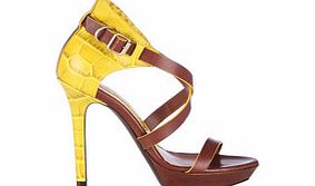 Vivienne Westwood Canary yellow leather heeled sandals
