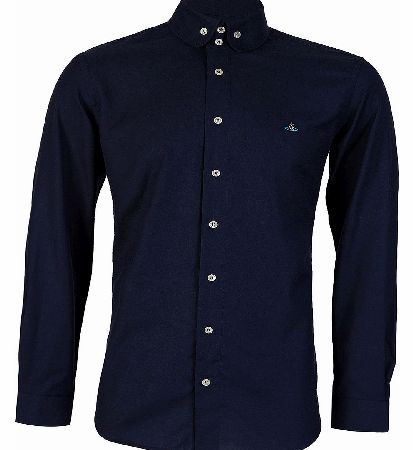 Vivienne Westwood Cotton Navy Two Button Shirt