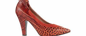 Vivienne Westwood Court orange leather and suede heels