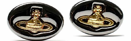 Vivienne Westwood Embossed Gunmetal Logo Studs