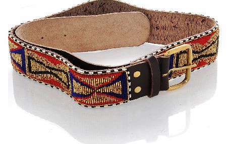 Leather Beaded Belt G