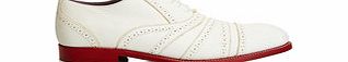 Mens white and red leather brogues
