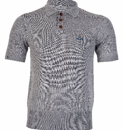 Vivienne Westwood Orb Logo Knitted Polo Silver