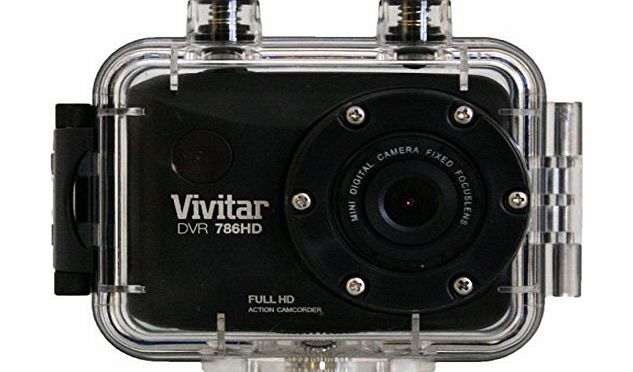 Action Cam Video Camera 1080p Full HD Camcorder Camera with 2.0 Screen and Remote Control 12.1 Megapixels MP in Black - Waterproof Underwater Case included up to 3 Metres - Vivitar DVR786HD Digital Ca
