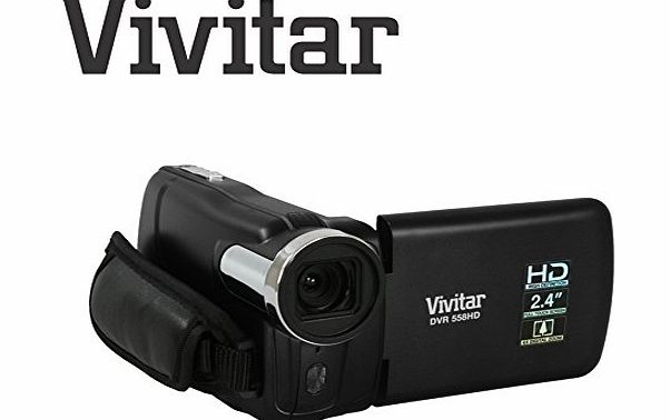 Vivitar Compact HD Camcorder Vivitar DVR558HD 5.1 MegaPixel Sensor with Intelligent Scene Mode, 2.4`` Screen (Black)