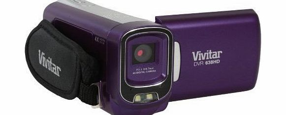 Vivitar DVR 638HD Camcorder - Purple (2`` LCD Screen, 4x Digital Zoom, Image Stabilisation, Auto-Focus)