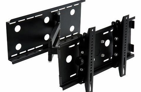 Lorenzo Porsche Triple Cantilever Arm Full Motion Carbon Black Universal Easy Installation Ultra Low Profile Flat Panel LCD LED TV Plasma TV Wall Mount Bracket with Touch & Tilt System up to 37`` S