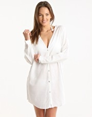 Havana Solid Sally Chemise Dress - White