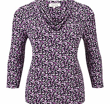 Viyella Confetti Petal Print Jersey Top,